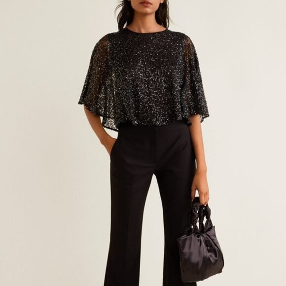 Mango short sequin party top, new - Picture 2 of 6